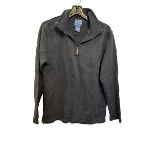 Faconnable Black 1/4 Zip Pullover Sweater Mens M 100% Cotton